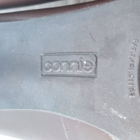 Connie High Heel Pumps Size 7 Brown Stacey Perforated Faux Leather Dressy Shoes - Picture 10 of 13